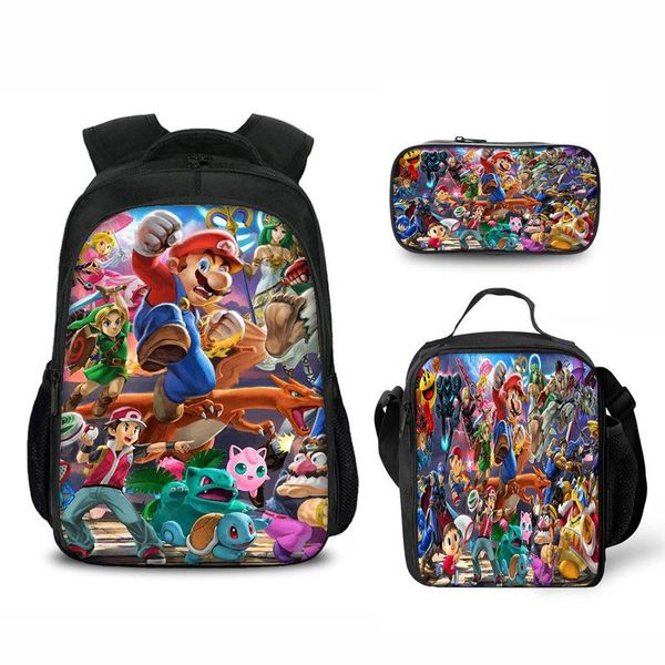 backpack super smash marioes schoolbag travel shoulder bag pencil case three-piece for kids students
backpack super smash marioes schoolbag travel shoulder bag pencil case three-piece for kids students