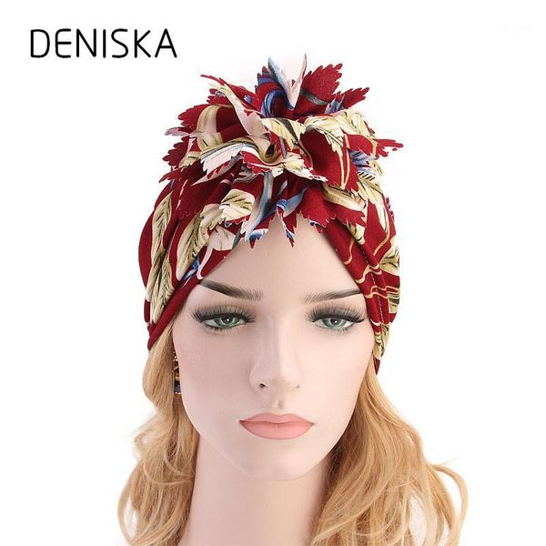 women's wild dress hat big flower head makeup islamic headscarf1