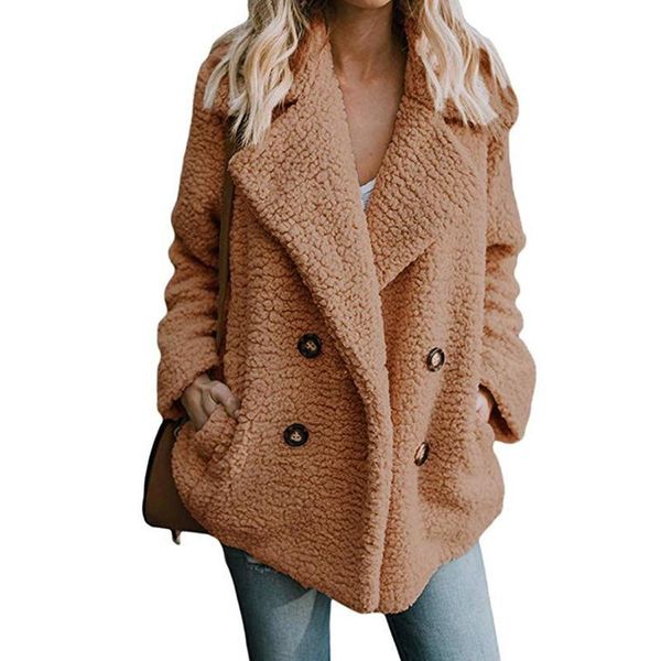 women's jackets cashmere jacket double-breasted pure color hoodless casual all-match fashion winter with long sleeves, Black;brown
women's jackets cashmere jacket double-breasted pure color hoodless casual all-match fashion winter with long sleeves, Black;brown