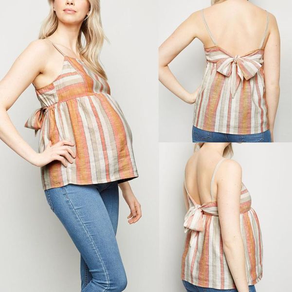 maternity & tees telotuny stripe print off shoulder backless bow camisole vest pregnant summer youth fashion top, White
maternity & tees telotuny stripe print off shoulder backless bow camisole vest pregnant summer youth fashion top, White