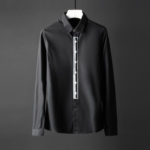 100% cotton men shirt luxury placket resin printed long sleeve fashion mens shirts casual slim fit camisa masculina men's, White;black
100% cotton men shirt luxury placket resin printed long sleeve fashion mens shirts casual slim fit camisa masculina men's, White;black