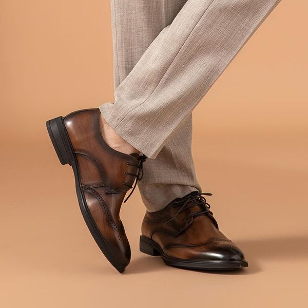 dress shoes lace-up genuine calfskin leather waxing round toe flat office for men handmade beautoday a51049, Black
dress shoes lace-up genuine calfskin leather waxing round toe flat office for men handmade beautoday a51049, Black