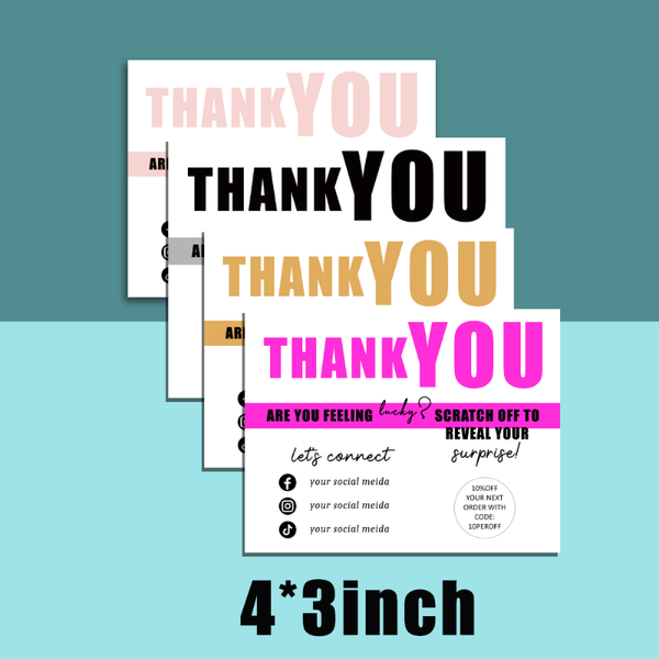 greeting cards scratch off thank you card, diy card for your order, packaging insert cards, discount
greeting cards scratch off thank you card, diy card for your order, packaging insert cards, discount