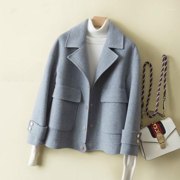 women's wool & blends kmetram 100% coat femal jacket woman spring 2021 double-side woolen women korean pink jackets chaqueta mujer my25, Black
women's wool & blends kmetram 100% coat femal jacket woman spring 2021 double-side woolen women korean pink jackets chaqueta mujer my25, Black