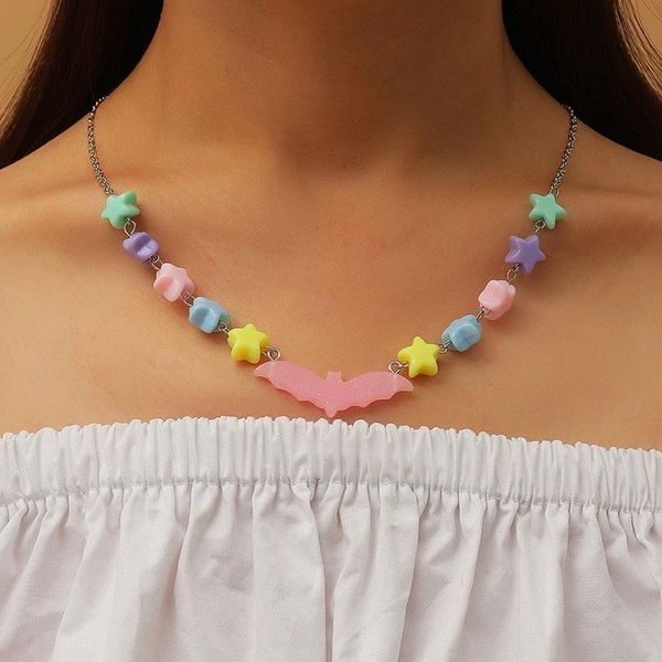 pendant necklaces ant angel cute bat colorful five-pointed star chain necklace showing clavicle trend personality jewelry, Silver
pendant necklaces ant angel cute bat colorful five-pointed star chain necklace showing clavicle trend personality jewelry, Silver