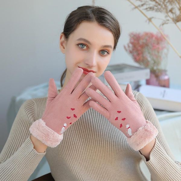 five fingers gloves women' winter warm faux suede cashmere brushed and thick windproof leisure love the cat outdoor touch screen, Blue;gray
five fingers gloves women' winter warm faux suede cashmere brushed and thick windproof leisure love the cat outdoor touch screen, Blue;gray