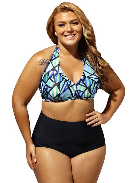 women large size tankinis summer modern geometric printed swimsuit female swimwear for beach wear clothings, White;black
women large size tankinis summer modern geometric printed swimsuit female swimwear for beach wear clothings, White;black