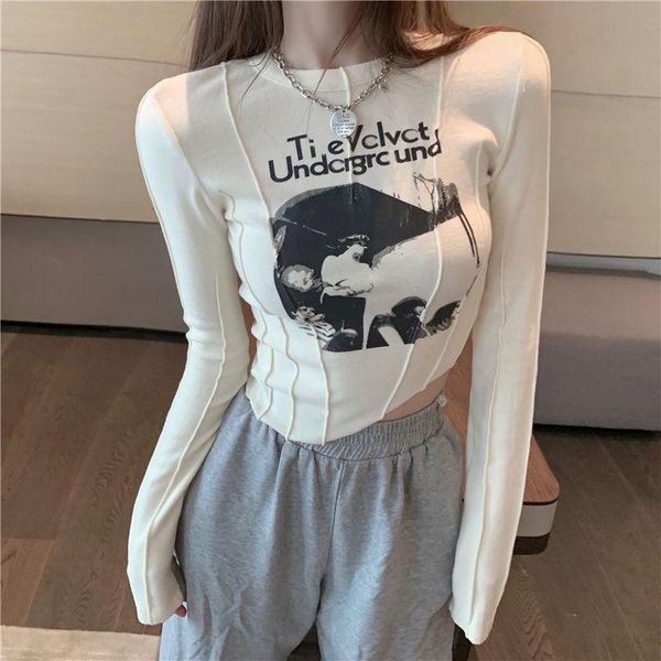 women's t-shirt long sleeve crop casual slim for women o neck grunge letters print female korean fashion skinny clothing 2021, White
women's t-shirt long sleeve crop casual slim for women o neck grunge letters print female korean fashion skinny clothing 2021, White