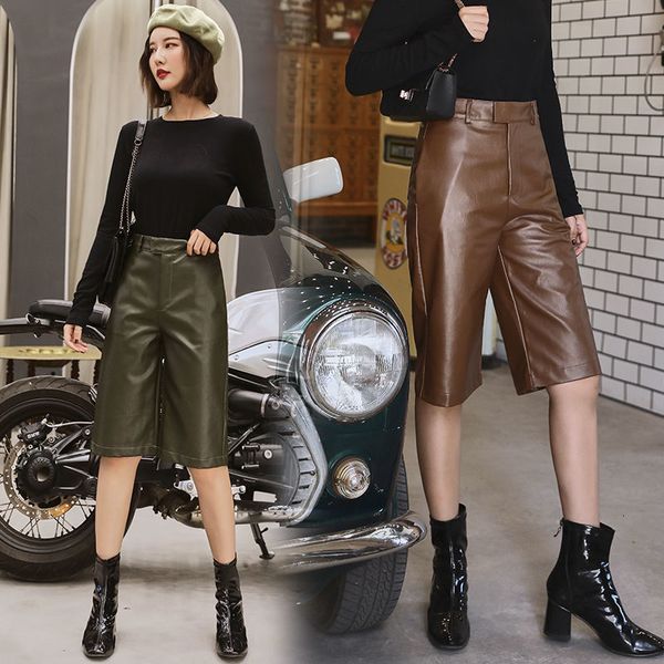 women's pants & capris fashion leather women high waist knee length fall winter straight wide leg pu pants vintage m4u0, Black;white
women's pants & capris fashion leather women high waist knee length fall winter straight wide leg pu pants vintage m4u0, Black;white