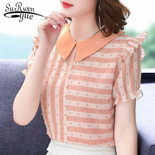 fashion striped blouse shirt women clothing short sleeve chiffon blusas mujer de moda 4827 50 210521, White
fashion striped blouse shirt women clothing short sleeve chiffon blusas mujer de moda 4827 50 210521, White