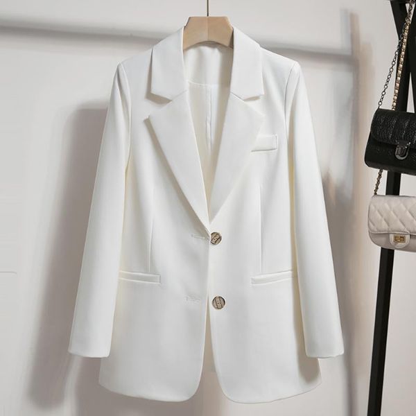 women's suits & blazers fashion collared big button up white female blazer office lady elegant with pocket loose women spring autumn cl, White;black
women's suits & blazers fashion collared big button up white female blazer office lady elegant with pocket loose women spring autumn cl, White;black