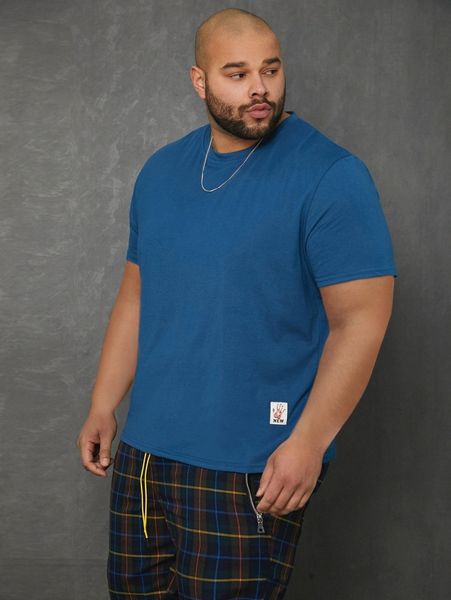 extended sizes men letter patched detail tee p2ls#, White;black
extended sizes men letter patched detail tee p2ls#, White;black