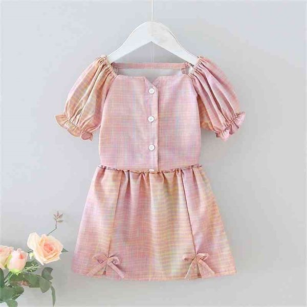 children's clothes set 2-piece summer lantern sleeve short-sleeved + bow short skirt girl 210515, White
children's clothes set 2-piece summer lantern sleeve short-sleeved + bow short skirt girl 210515, White