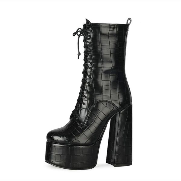 boots black western high lace up short booty platform winter ankle stone print chunky heel big size 45
boots black western high lace up short booty platform winter ankle stone print chunky heel big size 45