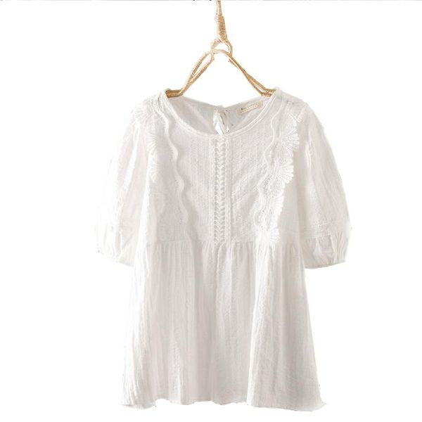 women's blouses & shirts sweet embroidered cut-out shirt summer loose cotton short-sleeved western-style blouse, White
women's blouses & shirts sweet embroidered cut-out shirt summer loose cotton short-sleeved western-style blouse, White