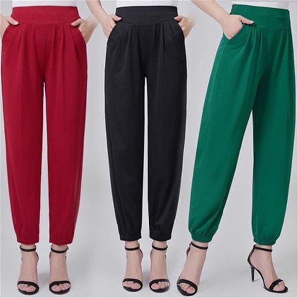 women's pants & capris casual loose bloomers summer thin nine points women square dance, Black;white
women's pants & capris casual loose bloomers summer thin nine points women square dance, Black;white