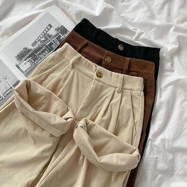 women's pants & capris high waist wide leg women casual corduroy fashion long trouser femme khaki black korean style bottoms, Black;white
women's pants & capris high waist wide leg women casual corduroy fashion long trouser femme khaki black korean style bottoms, Black;white