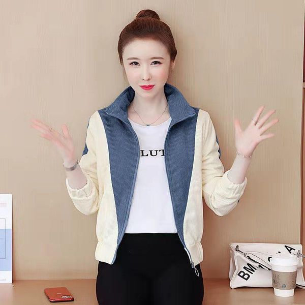 women's jackets 2021 spring and autumn corduroy foreign style short coat fashion versatile color matching jacket for women, Black;brown
women's jackets 2021 spring and autumn corduroy foreign style short coat fashion versatile color matching jacket for women, Black;brown