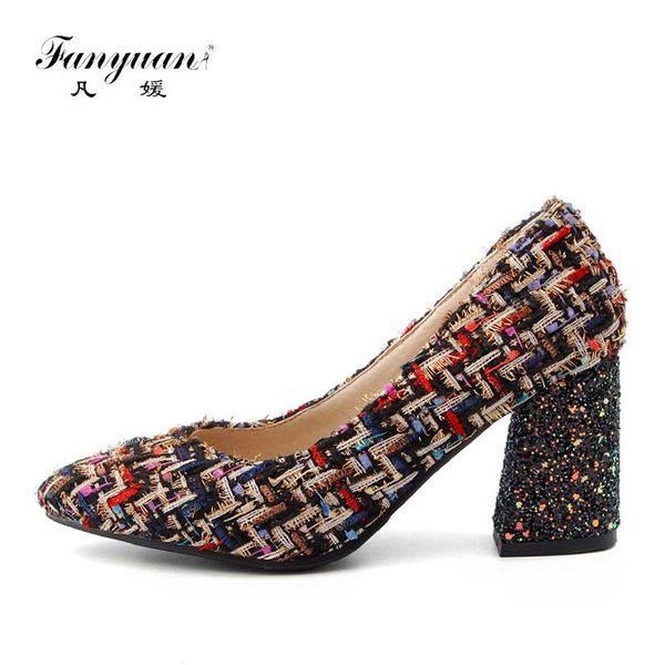 fanyuan fashion plaid cloth pointed toe pumps spring casual bling high heels mature mixed colors shallow shoes women dress, Black
fanyuan fashion plaid cloth pointed toe pumps spring casual bling high heels mature mixed colors shallow shoes women dress, Black