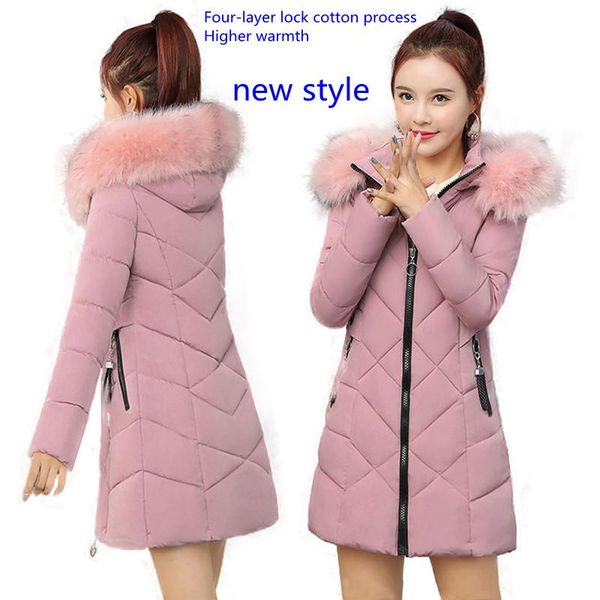women's down & parkas cotton jacket women 21 winter mid-length silk floss big fur collar slim-fit thick coat fashionable hooded anti-wr, Black
women's down & parkas cotton jacket women 21 winter mid-length silk floss big fur collar slim-fit thick coat fashionable hooded anti-wr, Black