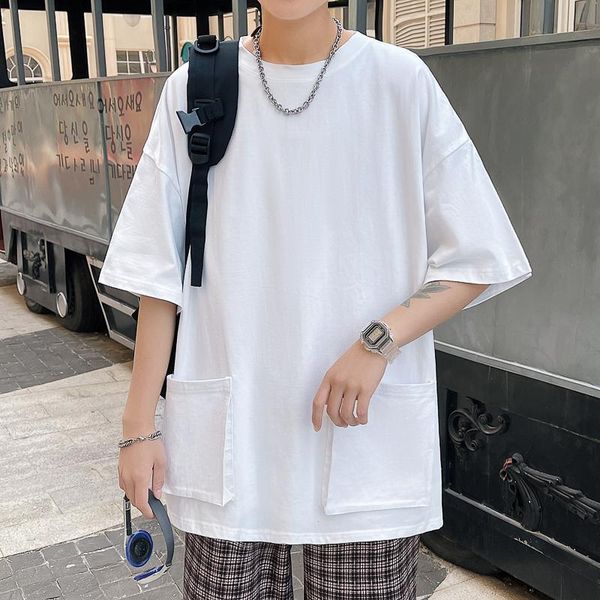 short sleeve black white loose t shirt men's 2021 summer streetwe solid tshirt tees casual clothes plus oversize 5xl o neck t-shirts, White;black
short sleeve black white loose t shirt men's 2021 summer streetwe solid tshirt tees casual clothes plus oversize 5xl o neck t-shirts, White;black