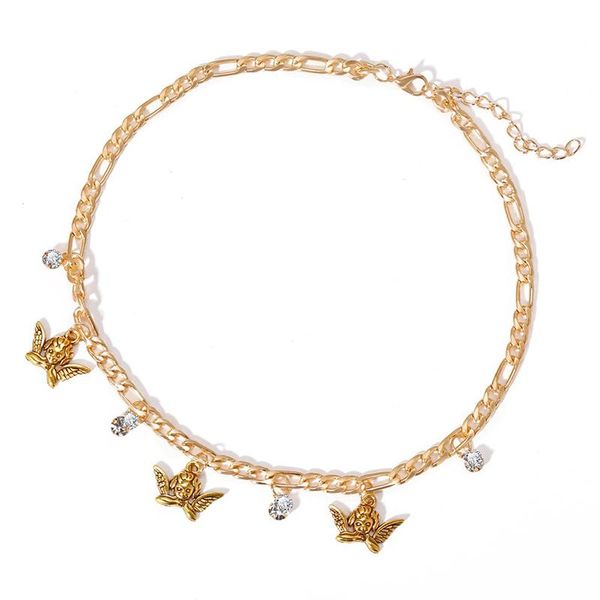 rhinestone angel wing pendant necklace for women retro gold color alloy clavicle link chain collier party jewelry necklaces, Silver
rhinestone angel wing pendant necklace for women retro gold color alloy clavicle link chain collier party jewelry necklaces, Silver