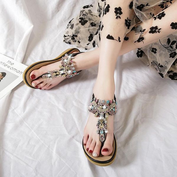 sandals roman style women open toe crystal elastic bohemian shoes flat heel thick bottom flip flops ladies summer 2021, Black
sandals roman style women open toe crystal elastic bohemian shoes flat heel thick bottom flip flops ladies summer 2021, Black