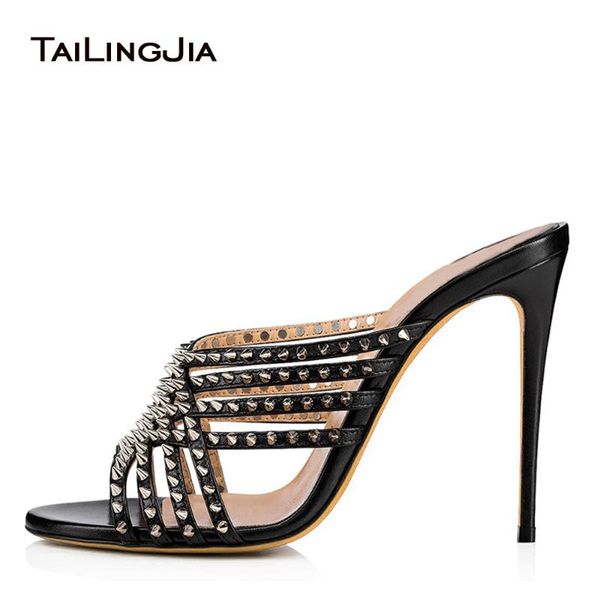 stylish black open toe high heel mules with spikes straps women heeled rivets sandals party dress shoes ladies summer heels 2021
stylish black open toe high heel mules with spikes straps women heeled rivets sandals party dress shoes ladies summer heels 2021