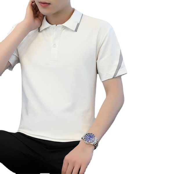 men's polos 2021 summer shirt breathable cotton leisure youth style business loose t-shirt men, White;black
men's polos 2021 summer shirt breathable cotton leisure youth style business loose t-shirt men, White;black