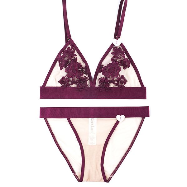 bra set jacquard three-point and underwear, Red;black
bra set jacquard three-point and underwear, Red;black