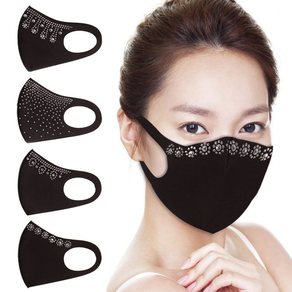Flash Diamond Face Mask Designer Adult Women Black Silk Masks Sun Protection Mask For Face With Rhinestone
Flash Diamond Face Mask Designer Adult Women Black Silk Masks Sun Protection Mask For Face With Rhinestone