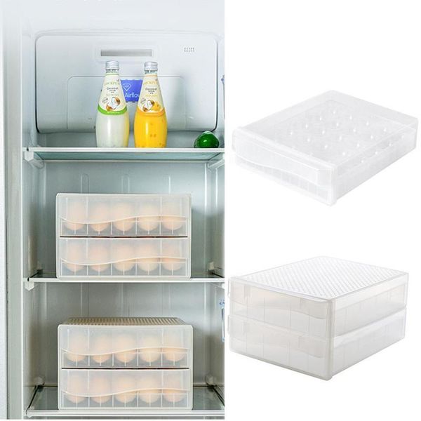 household 60 grid egg storage box drawer kitchen refrigerator plastic transparent dumpling double tray bottles & jars 
household 60 grid egg storage box drawer kitchen refrigerator plastic transparent dumpling double tray bottles & jars