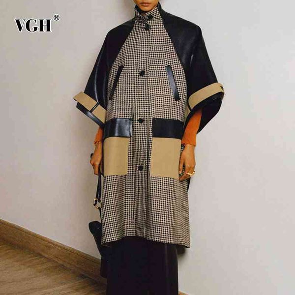 vgh patchwork plaid jacket for women stand collar half sleeve pocket casual loose coat female fashion new clothing autumn 210421, Black;brown
vgh patchwork plaid jacket for women stand collar half sleeve pocket casual loose coat female fashion new clothing autumn 210421, Black;brown