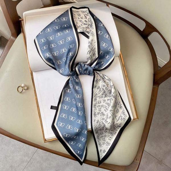 scarves 2021 long thin narrow silk scarf female buttrerfly print wind tied hair band bag ribbon floral scarfs women decoration, Blue;gray
scarves 2021 long thin narrow silk scarf female buttrerfly print wind tied hair band bag ribbon floral scarfs women decoration, Blue;gray