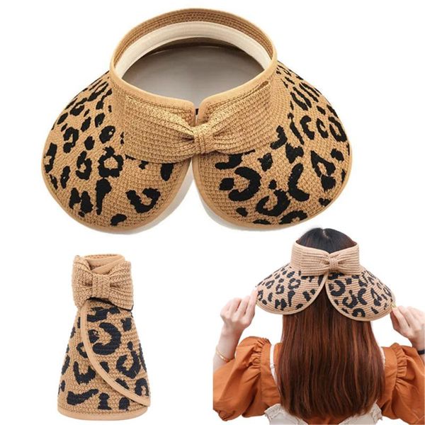 wide brim hats leopard straw cap summer sun hat adjustable oversized beach uv protection packable visor for women, Blue;gray
wide brim hats leopard straw cap summer sun hat adjustable oversized beach uv protection packable visor for women, Blue;gray
