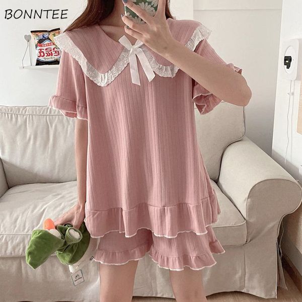 pajama sets women chic lovely comfortable short sleeve basic all-match ladies sleepwear daily casual femme night wear loose ins, Black;red
pajama sets women chic lovely comfortable short sleeve basic all-match ladies sleepwear daily casual femme night wear loose ins, Black;red