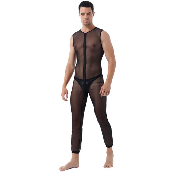 mens lingerie see-through mesh bodysuit zipper closure solid color sleeveless jumpsuits male fancy costume ball clothing, Black;white
mens lingerie see-through mesh bodysuit zipper closure solid color sleeveless jumpsuits male fancy costume ball clothing, Black;white