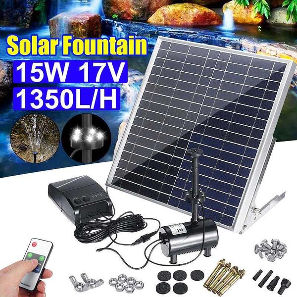 solar power fountain 15w panel+brushless water pump kit with battery remote control for garden pond bird bath decorations
solar power fountain 15w panel+brushless water pump kit with battery remote control for garden pond bird bath decorations