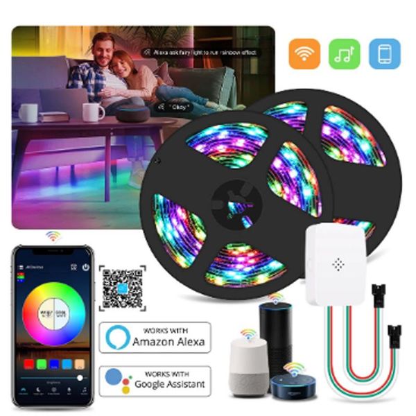 wifi addressable ws2811( rgb) pixel led strip light kit voice control 5m 10m 15m 20m smart home lighting solution cabinet
wifi addressable ws2811( rgb) pixel led strip light kit voice control 5m 10m 15m 20m smart home lighting solution cabinet