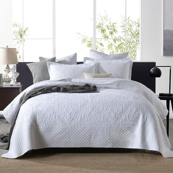 solid quilt set 3pcs bedspreads for double bed cotton quilts embroidered cover queen size coverlet summer blanket comforters & sets
solid quilt set 3pcs bedspreads for double bed cotton quilts embroidered cover queen size coverlet summer blanket comforters & sets