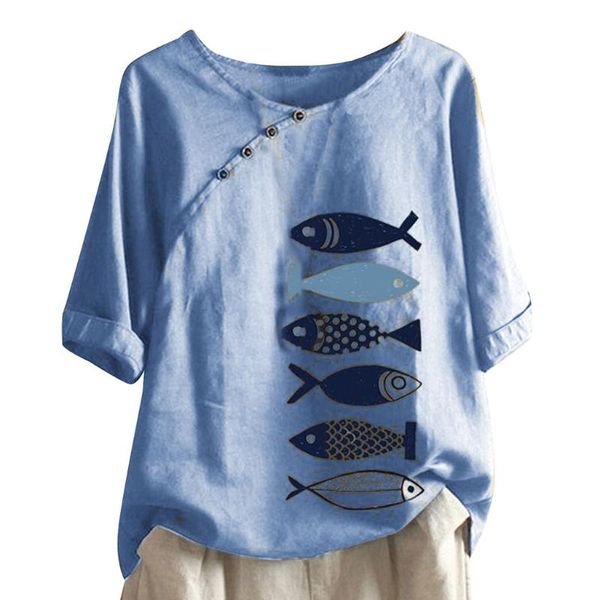 women's blouses & shirts cotton linen kimono women summer fish print half sleeve shirt plus size o-neck button pullover vintage woman b, White
women's blouses & shirts cotton linen kimono women summer fish print half sleeve shirt plus size o-neck button pullover vintage woman b, White