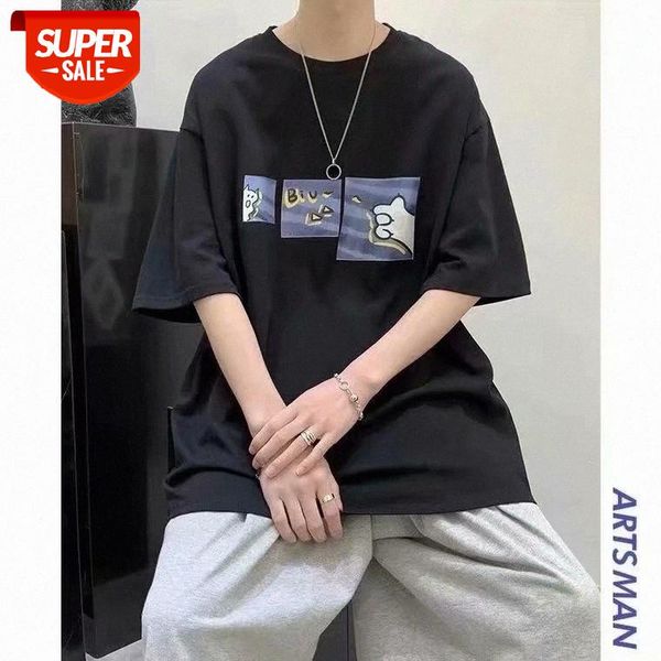 hong kong style t-shirt men's short-sleeved loose flowy clothes simple and versatile student half-sleeved harajuku body #jp63, White;black
hong kong style t-shirt men's short-sleeved loose flowy clothes simple and versatile student half-sleeved harajuku body #jp63, White;black