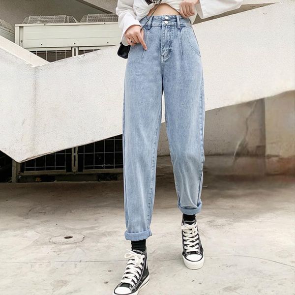 baggyjeans casual loose vintage womens jean wash button mom streetwear harajuk high waist black denim ankle length harem pants, Blue
baggyjeans casual loose vintage womens jean wash button mom streetwear harajuk high waist black denim ankle length harem pants, Blue