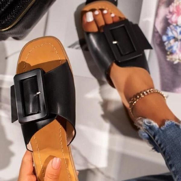 women shoes slippers summer flat sandals open toe beach flip flops fashion square buckle ladies slides sandalias mujer, Black
women shoes slippers summer flat sandals open toe beach flip flops fashion square buckle ladies slides sandalias mujer, Black