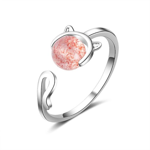 wedding rings promotion 925 sterling silver natural pink strawberry quartz cute cat animal ladies`finger jewelry women open ring no fade, Slivery;golden
wedding rings promotion 925 sterling silver natural pink strawberry quartz cute cat animal ladies`finger jewelry women open ring no fade, Slivery;golden