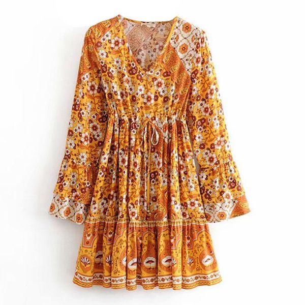 casual dresses floral dress women elastic waist spring autumn boho beach vestidos party female high quality, Black;gray
casual dresses floral dress women elastic waist spring autumn boho beach vestidos party female high quality, Black;gray
