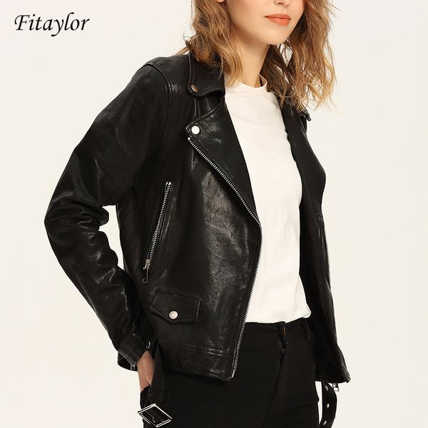 fitaylor spring autumn women faux soft leather long sleeve pink biker coat zipper design motorcycle pu red jacket 201124, Black
fitaylor spring autumn women faux soft leather long sleeve pink biker coat zipper design motorcycle pu red jacket 201124, Black