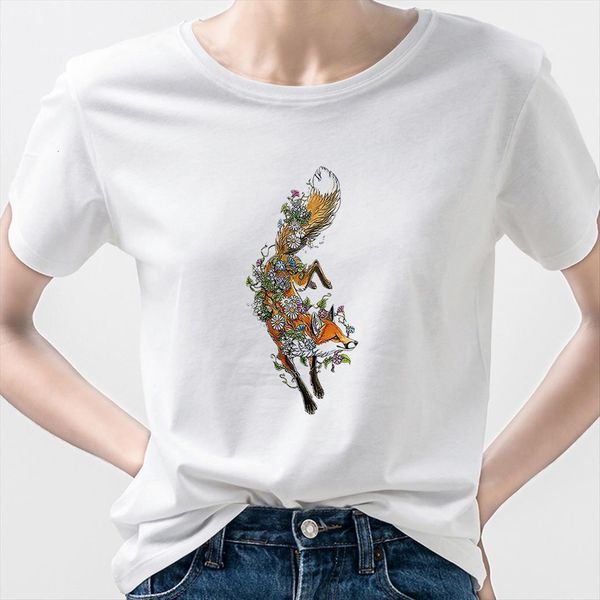 russia streetwear fox printing womens short sleeve trend animal graphic funny summer aesthetic clothes female, White
russia streetwear fox printing womens short sleeve trend animal graphic funny summer aesthetic clothes female, White