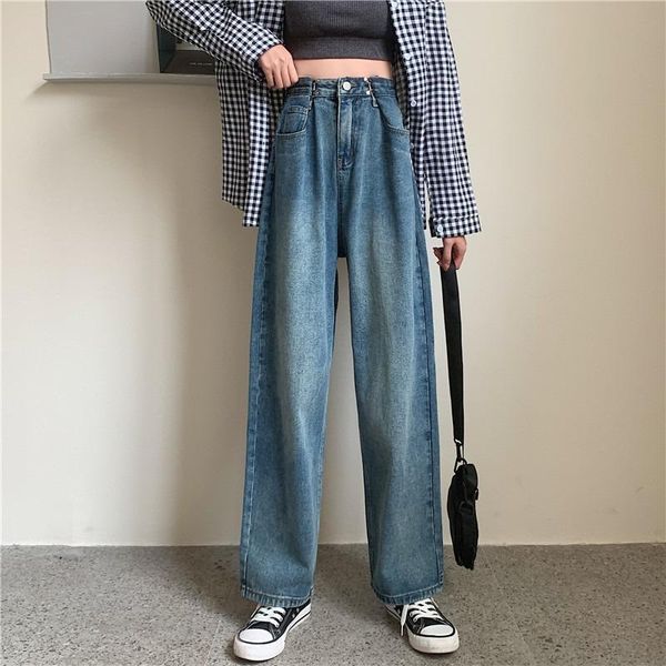 women's jeans pants chic hong kong style spring and autumn 2021 retro high waist thin straight tube loose wide leg, Blue
women's jeans pants chic hong kong style spring and autumn 2021 retro high waist thin straight tube loose wide leg, Blue