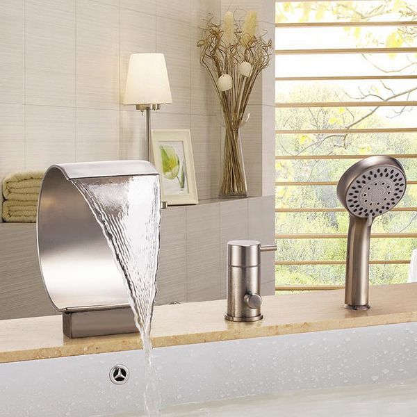 modern bathroom widespread 3 pieces waterfall roman bathtub tub faucet brushed nickel shower sets
modern bathroom widespread 3 pieces waterfall roman bathtub tub faucet brushed nickel shower sets